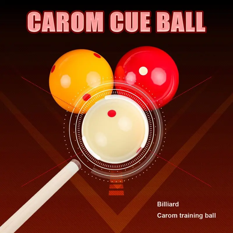 3xCarom Billiard Pool Ball COMPETITION POOL BALLS Red Spot Match 61.5mm Cue balls 1