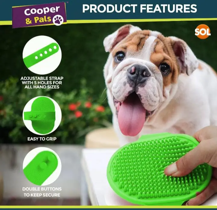 Dog Grooming Mitt Pet Glove Brush | Cat Fur Hair Remover Deshedding Hand Massage 3