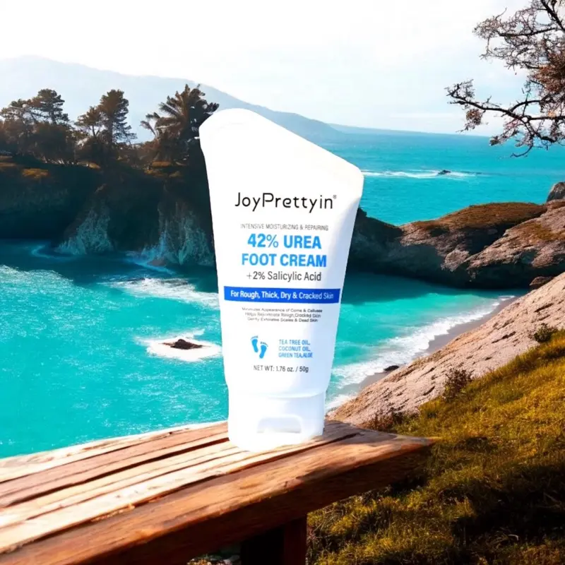 JoyPrettyin Urea Foot Cream 50g – Moisturizing & Exfoliating for Dry, Cracked Feet & Heels – with Tea Tree, Coconut Oil & Aloe Vera Lightweight Moisturize 6