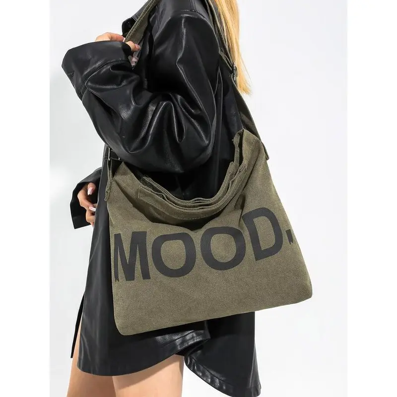 Fashion Letter Print Tote Bag, Large Capacity Shoulder Bag for Women & Girls, Casual Trendy Versatile High-quality Daily Commuting Bag, Girl Fashionable Bag 4