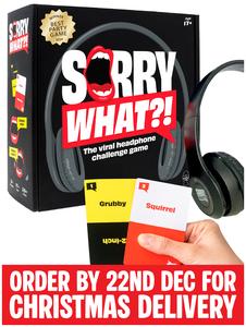 Sorry What?! The Viral Headphone Challenge - Party Game. January Winter Sales. Earphone Music Birthday