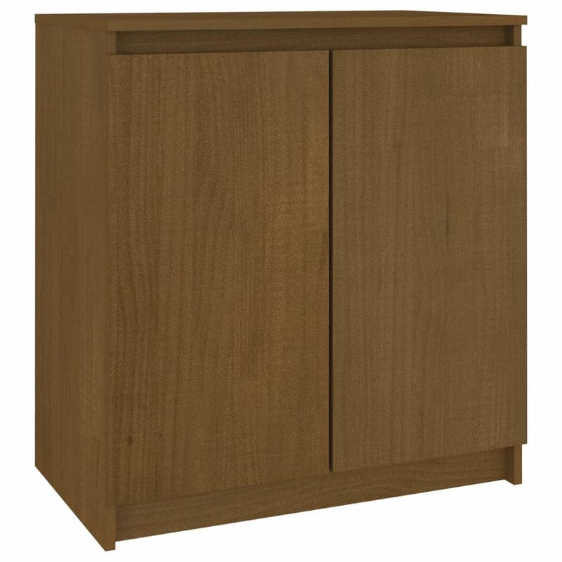 Solid Pine Side Cabinet in Honey Brown, 60 x 36 x 65 cm - Compact and Stylish Storage Solution 1