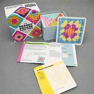Granny Square Card Deck, 1 Box 50 Mix & Match Designs Crochet Granny Squares Book, Crochet Kit for Beginners, Handmade Gifts, Crochet Items, DIY Crochet Supplies, Knitting Set, Crochet Decor