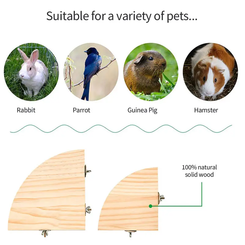 Parrot Bird Wood Perch Stand Platform Rectangle Fan-shaped Shelf Stand Board For Budgie Parakeet Cockatiel Hamster Gerbil Rat 3