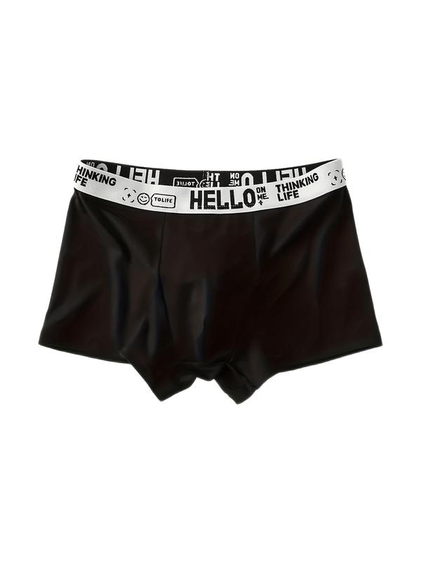 Comfortable 10-Pack HELLO Men'S Boxer Briefs - Breathable Polyester 95% Spandex 5% - Fashionable Casual Sports Shortie Underwear, Medium Stretch, Solid Color Knit Fabric 6