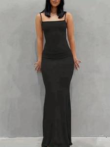 Sleeveless Tight Long Dress Women's Solid Color Spaghetti Strap Slip Dress Mermaid Dress Evening Dress Elegant Simple Slim Fit Comfortable Sleeveless Tight Long Dress Nightdress Tank Dress Casual Dress Women's Summer Gorgeous Casual Wear  sherri  knitted
