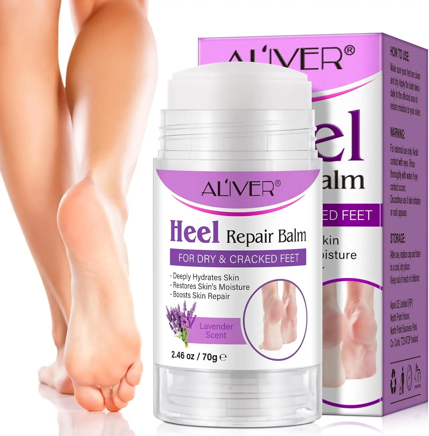 Cracked Heel Cream with Lavender, Moisturizes and Softens Dry Skin, Calluses and Feet, 70G -, Moisturizer Moisturizing Moisturizer Moisture Hydrate Hydrating Soothing Daily