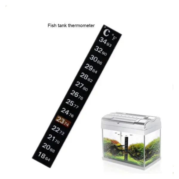 5Pcs/10Pcs Aquarium Fish Tank Strip Stick-on discolor Thermometer Sticker Adhesive Sticky Dual Scale Sticker Temperature Tools 2