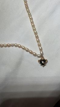 Product Review of 90s Rose High Quality Customize Classy Black Heart Pendant Necklace, Summer Trendy Elegant Freshwater Pearl Charm Choker, Chic Adjustable Necklace for Women, Womenwear Daily Accessories Jewellery, All Match Exquisite Daily Clothing Dector, Girly Mom Gift from M**a 0