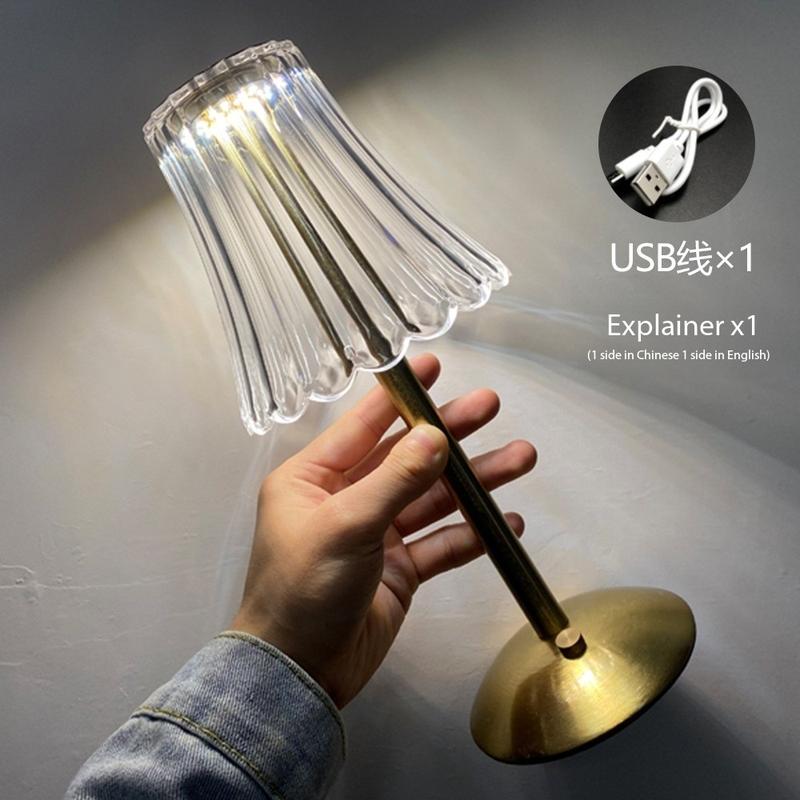 Product Introduction of Vintage Desk Lamp With Touch Sensor, USB Rechargeable Bedroom Night Light, 3-color DimmingDesk Light For Home Decor, Valentine's Day Gift 9