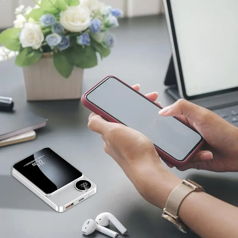 Outdoor travel magnetic wireless fast charging power bank large capacity portable compact mobile power bank 1
