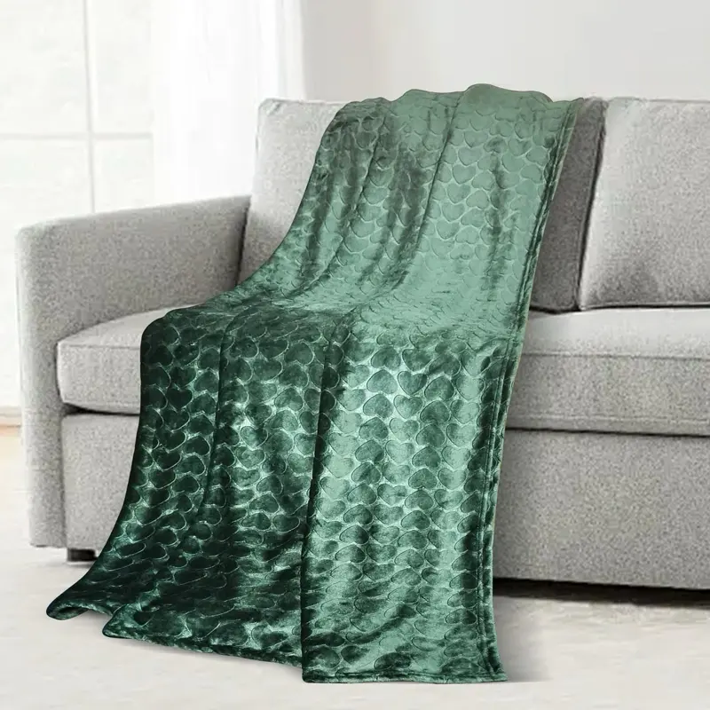 ULTRA-SOFT HEART FLEECE THROWS BLANKET-AVAILABLE IN DOUBLE /KING SIZE FOR BED SOFA OR CHAIR 5