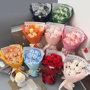 Artificial Rose Bouquet Flowers, Roses Flower Bouquet, Artificial Flower Arrangements, Wedding Bouquet, Home Decor, Romantic Birthday Gifts, Fake Flowers