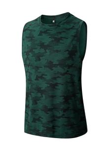 Men's Camo Print Sleeveless T-shirt, Regular Fit Casual Tank Top for Summer, Men's Clothes for Daily Wear