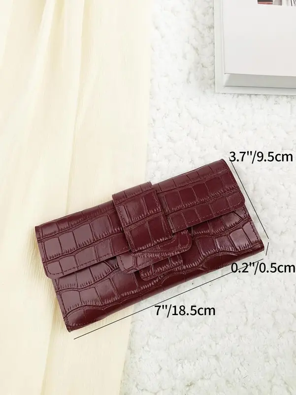 Embossed Fold Over Women’s Wallet – Slim & Portable, Large Capacity for Credit Cards & ID with Zipper Closure 7