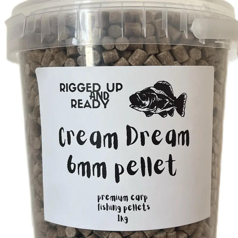 £4/KG CARP FISHING PELLETS + FREE BUCKET Halibeauty / Cream Dream | Rigged Up & Ready 3