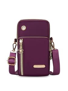 Women's Fashionable Solid Color Zipper Crossbody Bag, Casual Versatile Classic Mobile Phone Bag, Women's Crossbody Mini Bag for Daily Outings, Trendy Minimalist Purse