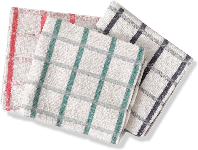 Tea Towels Extra Large 70 X 40 cm Kitchen Towels Set -  Cotton Terry Towelling Soft Absorbent Lint Free Kitchen Cloth Dish Towels and Bar Towels Assorted Colors 5