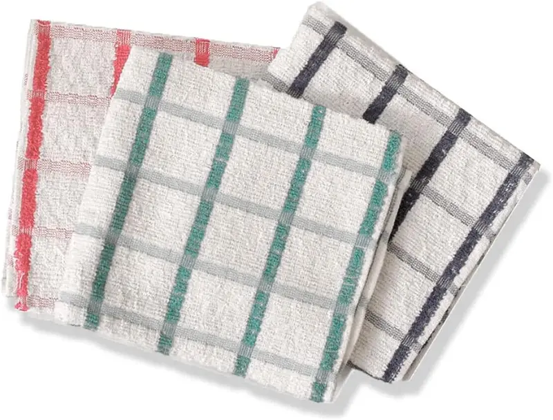 Tea Towels Extra Large 70 X 40 cm Kitchen Towels Set -  Cotton Terry Towelling Soft Absorbent Lint Free Kitchen Cloth Dish Towels and Bar Towels Assorted Colors 5