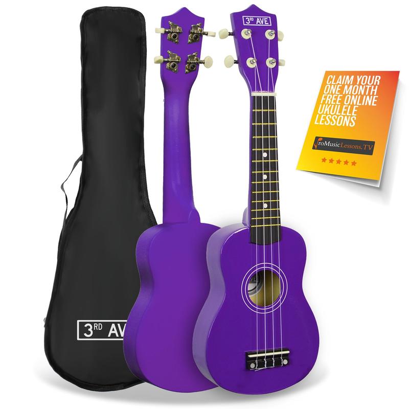 3rd Avenue Soprano Ukulele Beginner 21 Inch 4 Nylon Strings with Free Uke Bag – FREE 1 Month Online Lessons 1