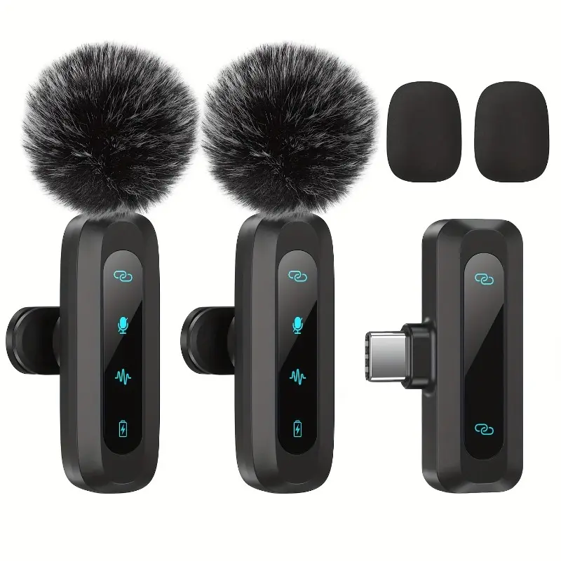Professional Wireless Lavalier Microphone System with Noise Canceling, USB-C Receiver, and Accessories – Perfect for Vlogging, Interviews, and Conferences, Vlogging Microphone | Wireless Audio System | Quality Noise Reduction, Wireless Microphone 6