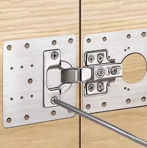Cabinet Hinge Repair Plate Kit Kitchen Cupboard Door Hinge Mounting Plate With Holes Flat Fixing Brace Brackets Household Tools