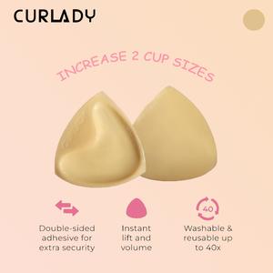 【Curlady】2024 NEW Adhesive Bra, Push up Strapless Self Adhesive Bra, Invisible Silicone Bra for Backless Dress