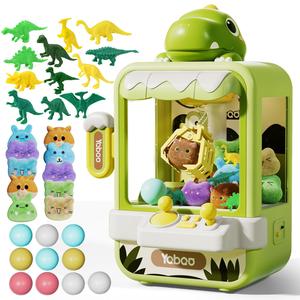 Cute Dinosaur Design Grabber Machine, 1 Set USB & Battery Powered Mini Candy Vending Grabber Machine with Dinosaur Toys & Mini Dolls & Mini Eggs, Winter Gift