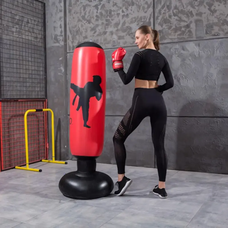 160cm Inflatable Boxing Bag Adult Children Punch Kicking Sandbag PVC Inflatable Tumbler Gym Kids Boxing Training Target 2