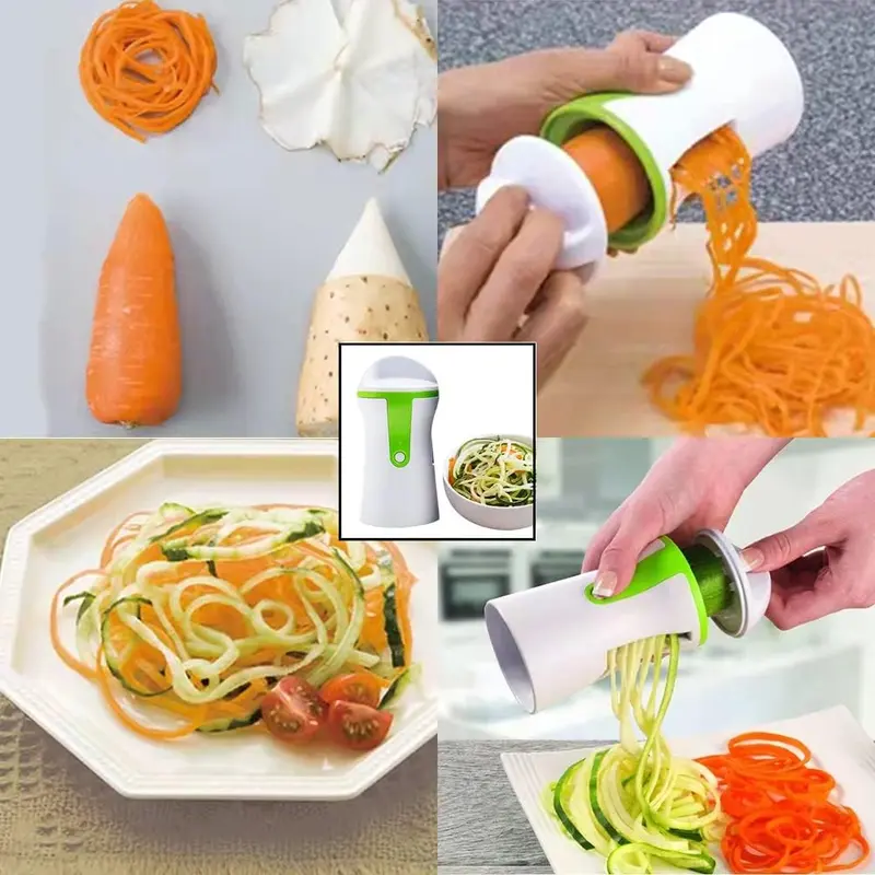 2 of a set, 3 in 1 Vegetable Spiralizer Portable Stainless Steel Slicer Veggie Pasta and Spaghetti Maker for Low Carb Gluten Free Meals 7