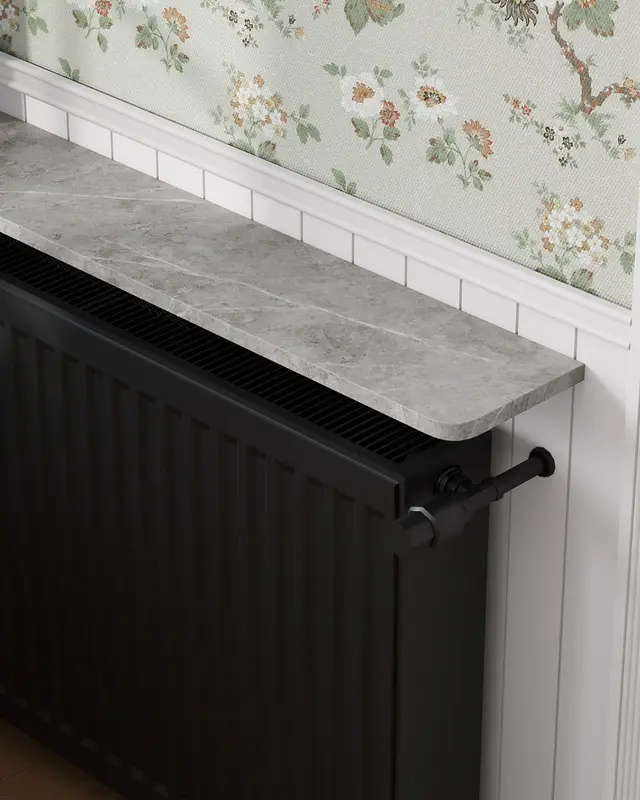 Rounded-edge Floating Radiator Shelf with Included Brackets, No Need for Drilling 3