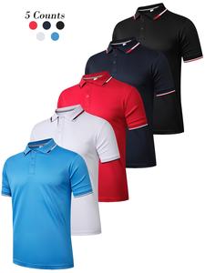 Men's Sports Polo Shirt, Quick Drying Breathable Short Sleeve Golf Top, Men's Sportswear Clothing for Indoor Outdoor Wear