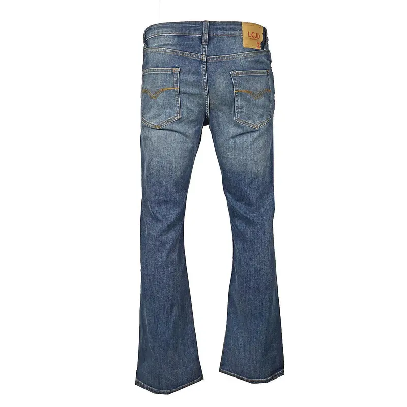 Men's Bootcut Jeans Acid Wash Stretch Indie Retro 70s LC20  | LCJ Denim 0