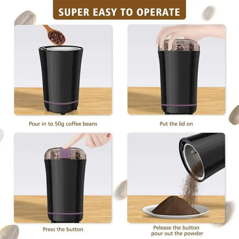Electric Coffee Grinder Grinding Milling Bean Nut Spice Matte Blade Blender 1