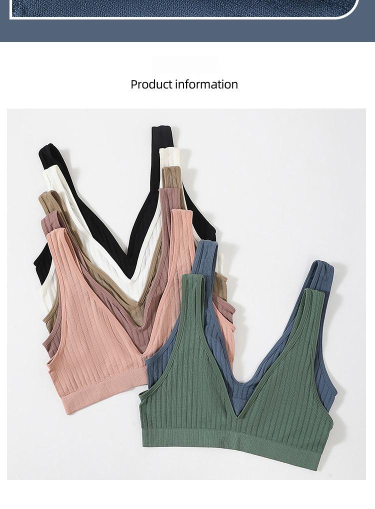 Product Introduction of French Cross Border Deep V Large Bra Women's Sports Bra Yoga Wrap Chest Traceless Back Non Marking Large Padded Bra 6