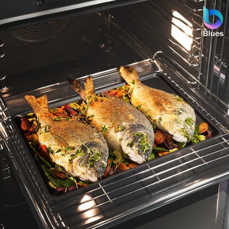 Non Stick Baking Trays for Oven Non Stick, Set of 3 Baking Trays, Baking Sheet, Oven Trays, Cooking Tray, Baking Tray,(32x23x1.5 cm) 3