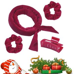 Heatless Hair Curling Set, 1 Count Curling Iron & 2 Counts Scrunchie & 1 Count Hair Claw, No Heating Headband for Night Sleeping, DIY Hair Styling Tool, Gift