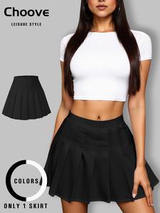 Women's Solid Color Skirt, Casual Fashion Short Skirt for Daily Outdoor Wear, Women Bottoms for Summer