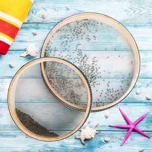 6/8/10/12 Inch Ocean Drum, 1/4 Counts Sea Wave Drum For Meditation & Relaxation, Musical Sound Healing Instrument For Stress Relief, Percussion Instrument