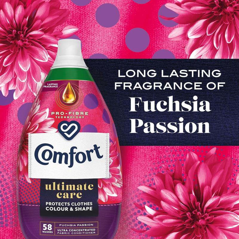 Ultimate Care Fuchsia Passion Ultra-Concentrated Fabric Conditioner - 58 Washes (870 ml) - Household 4