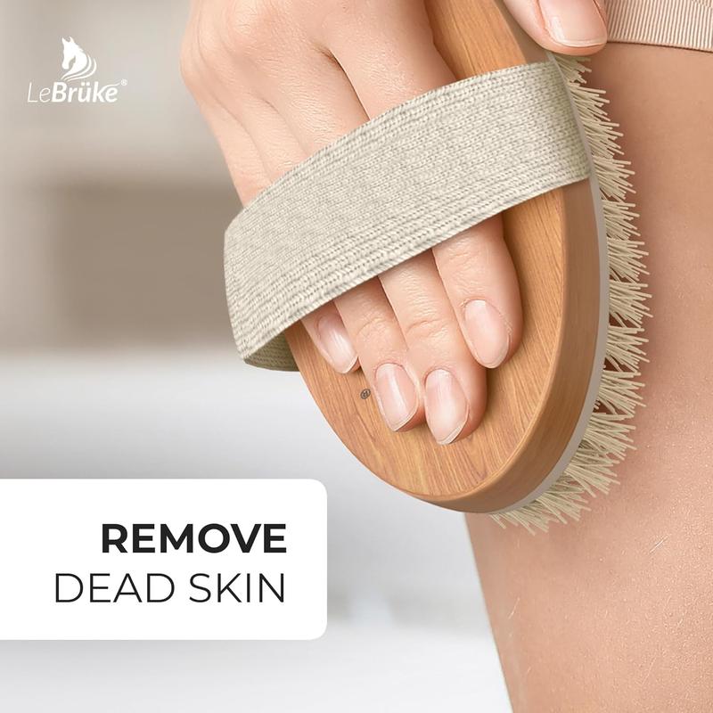 Lebrüke Dry Body Brush - with Practical Storage Bag - Perfect for Removing Dead Skin - Exfoliating Bath Brush 3