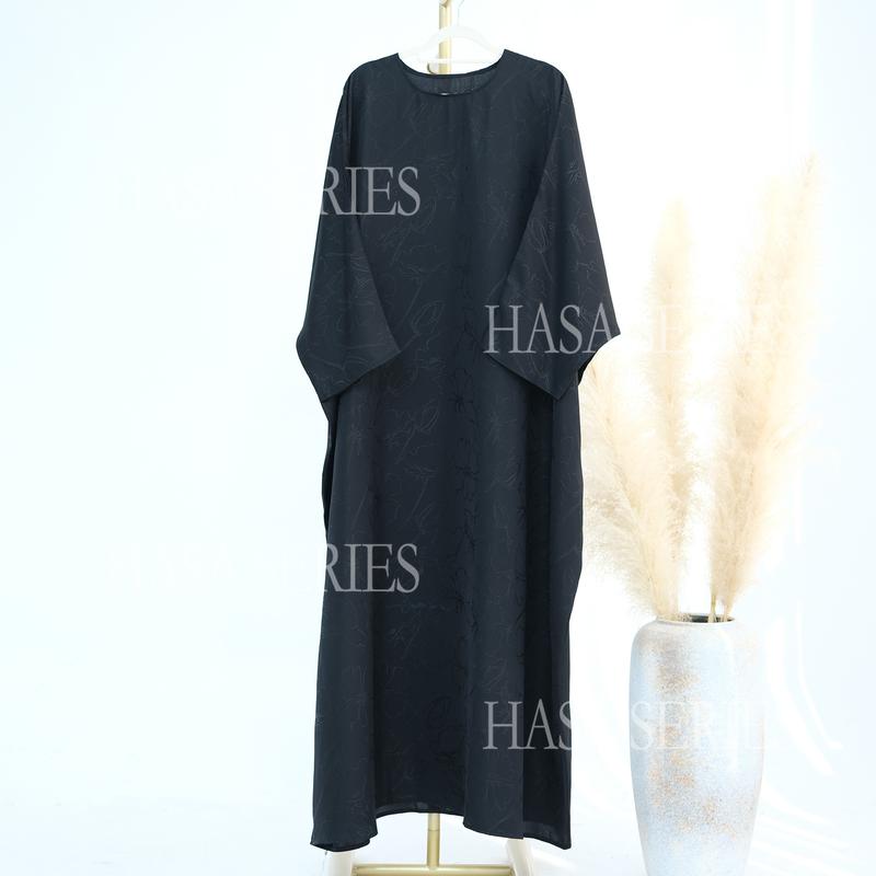 HASASERIES  HS5865 Elegant and Simple · Three-dimensional Jacquard Long Skirt Elegant Style Robe abaya girl 6