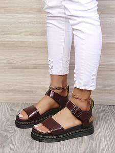 Women's Fashionable Solid Color Gladiator Sandals, Casual Comfortable Platform Sandals for Summer, Female All-match Sandals for Daily Wear, Walking Shoes