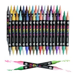 24/48/72 Color Dual-Tip Acrylic Markers, Waterproof & Quick-Dry for Wood, Canvas, Stone, Glass & Rock Painting, DIY Crafts Ideal Christmas Gift