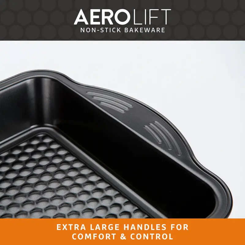 Prestige Aerolift Oven Tray Set Non Stick Large Bakeware for Oven - Pack of 2 Baking Tray, Perfect For Brownies, Carbon Steel, Extra Large Handles 1