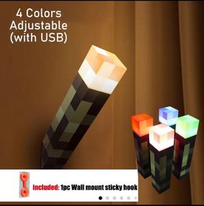 Miner Torch Cordless LED Multicolour Light Night Lamp Handheld Light for Nighttime Play USB Colour Changing Children Gift Gag Toys Present Holiday Essentials Durable Plastic