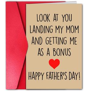 Funny Card with Envelope, Creative Warm Text Pattern Greeting Card, Best Gift for Dad