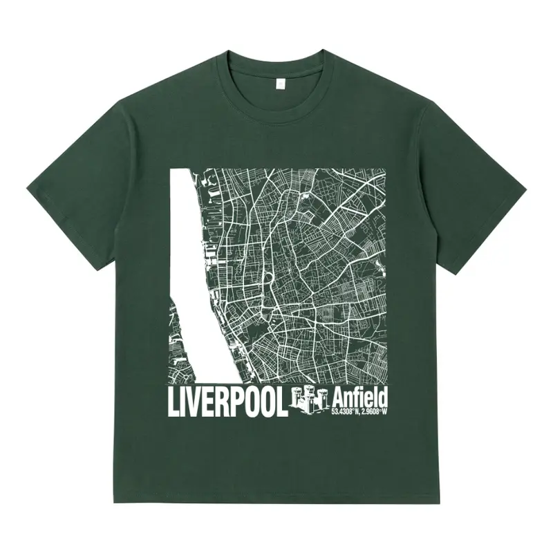 Liverpool Fc Anfield Minimalist Football Stadium Map T-Shirt, Unisex 100% Cotton Short Sleeve, Football Fan Gift Liverpool Players 3