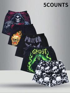 Men's Graphic Print Shorts, Casual Comfy Breathable Shorts for Daily Wear, Mens Bottoms for Summer