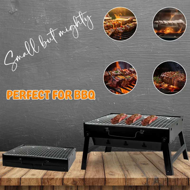 BBQ FOLDING CHARCOAL BARBECUE GRILL PORTABLE TRAVEL OUTDOOR PICNIC 2